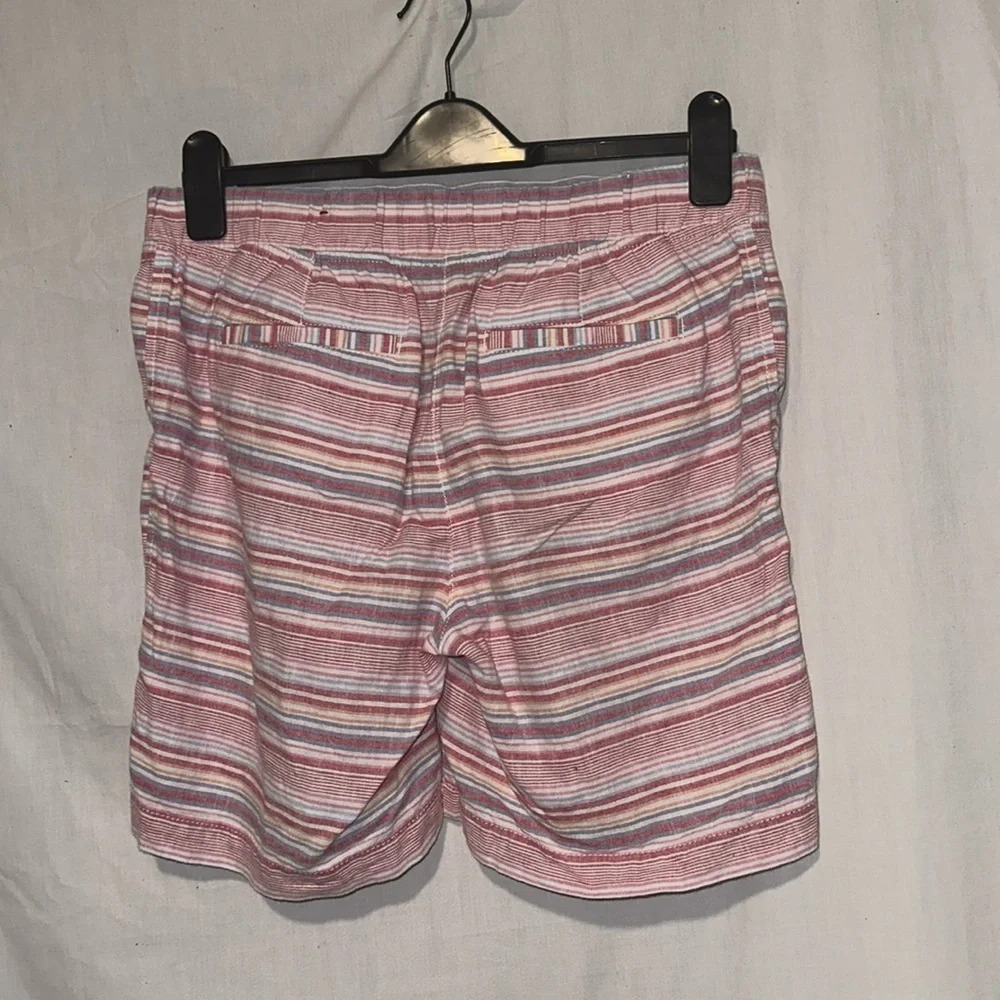 Striped Talbots Linen Blend Drawstring Shorts Siz… - image 2